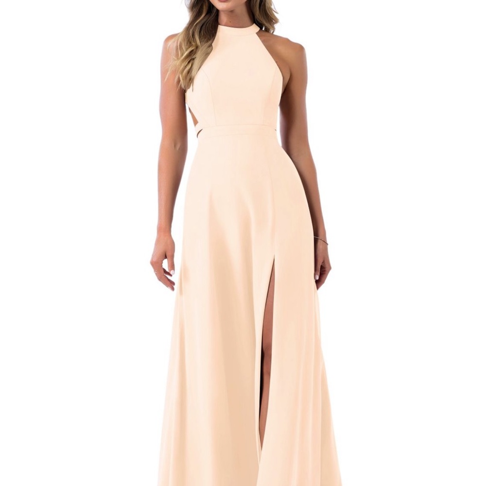 Azazie clarice in pearl pink